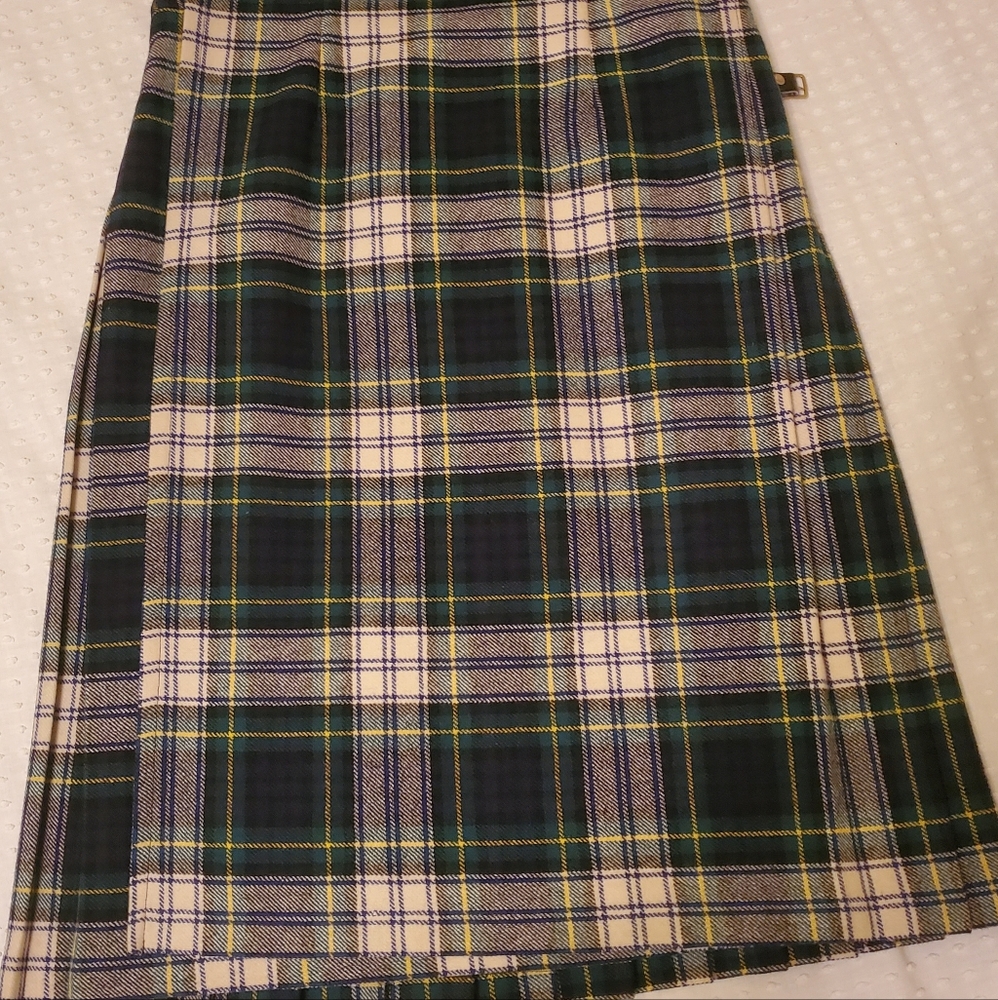 Ladies, James Pringle Scottish Kilt, Gordon Dress Tartain, 100% Wool, Size 16